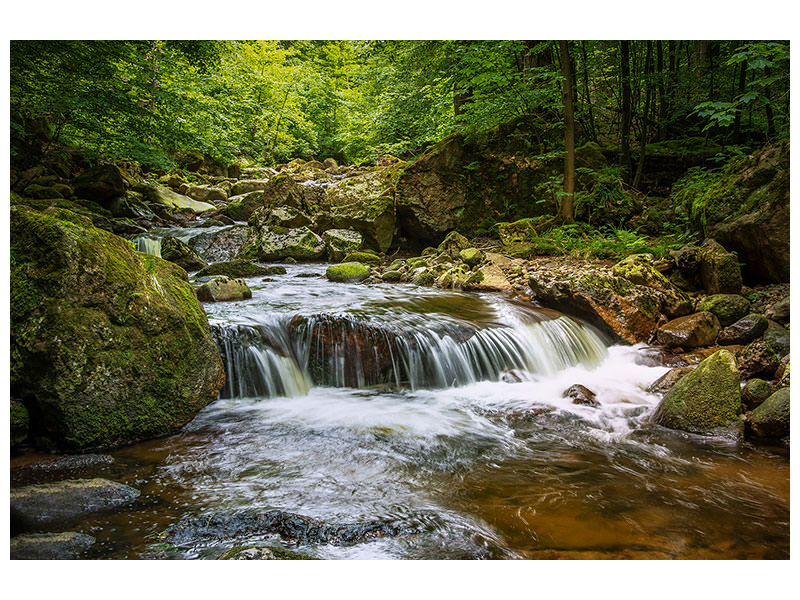 panoramic-canvas-print-relaxation-at-the-waterfall-ii