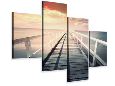 4-piece-canvas-print-romantic-wooden-walkway