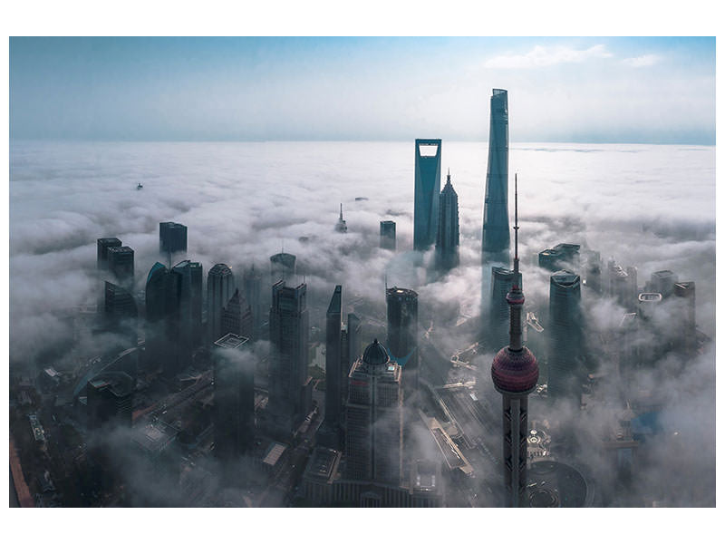 4-piece-canvas-print-shanghai-in-the-fog-from-above