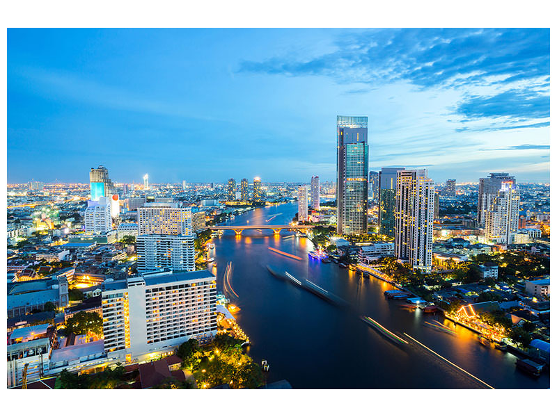 modern-4-piece-canvas-print-skyline-bangkok-at-dusk
