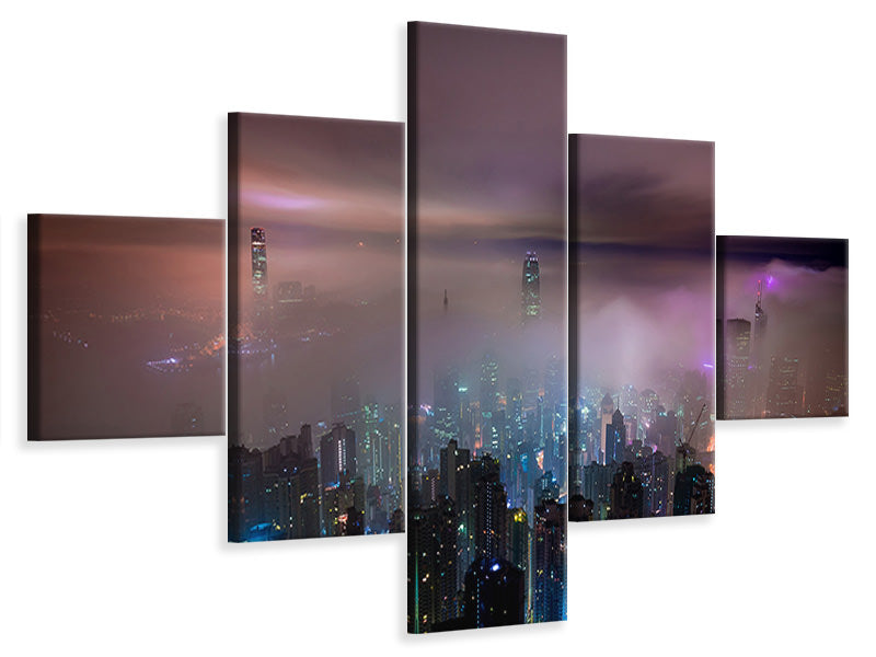 4-piece-canvas-print-smog-in-hong-kong