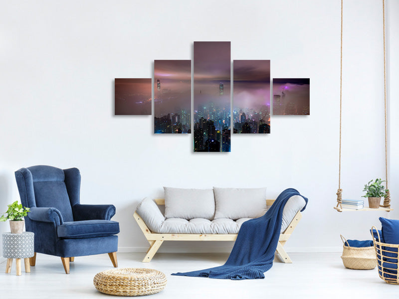 panoramic-3-piece-canvas-print-smog-in-hong-kong