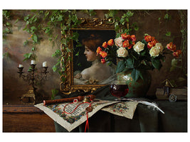modern-4-piece-canvas-print-still-life-with-flowers-and-picture