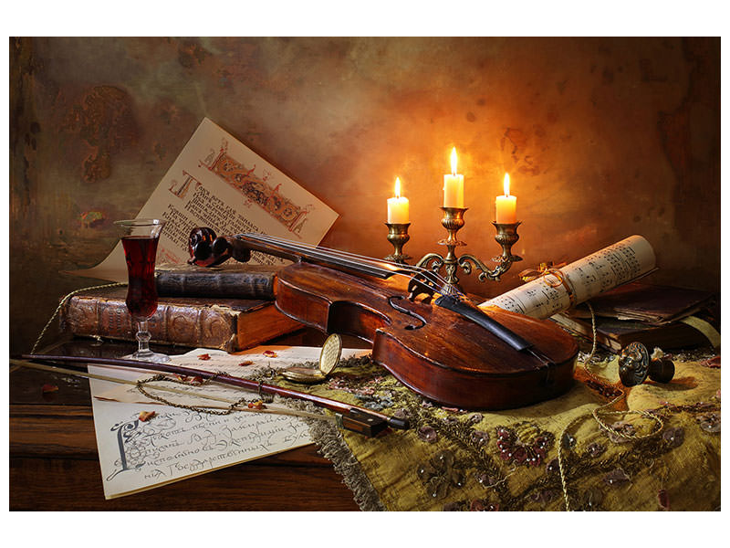 5-piece-canvas-print-still-life-with-violin-and-candles