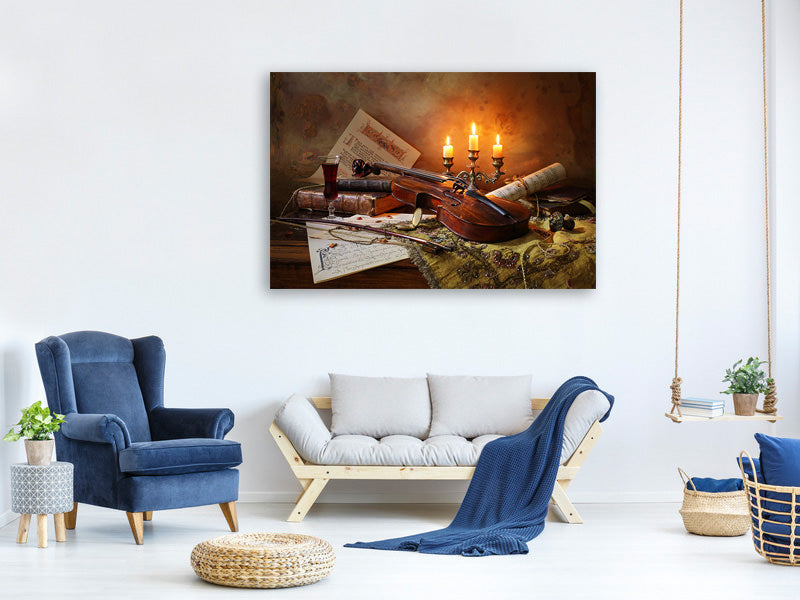 modern-4-piece-canvas-print-still-life-with-violin-and-candles