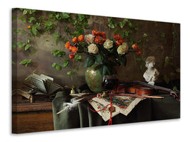 4-piece-canvas-print-still-life-with-violin-and-flowers-iii