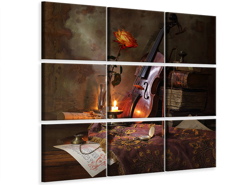 4-piece-canvas-print-still-life-with-violin-and-rose
