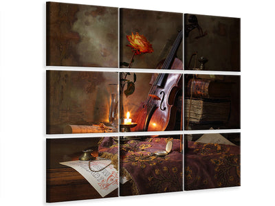 4-piece-canvas-print-still-life-with-violin-and-rose