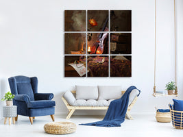 4-piece-canvas-print-still-life-with-violin-and-rose