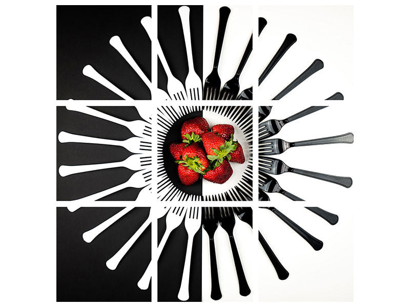 4-piece-canvas-print-strawberry-designs