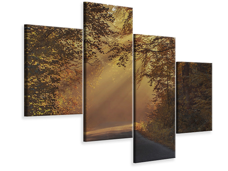 5-piece-canvas-print-sunbeams-in-the-forest