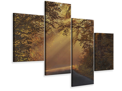 5-piece-canvas-print-sunbeams-in-the-forest
