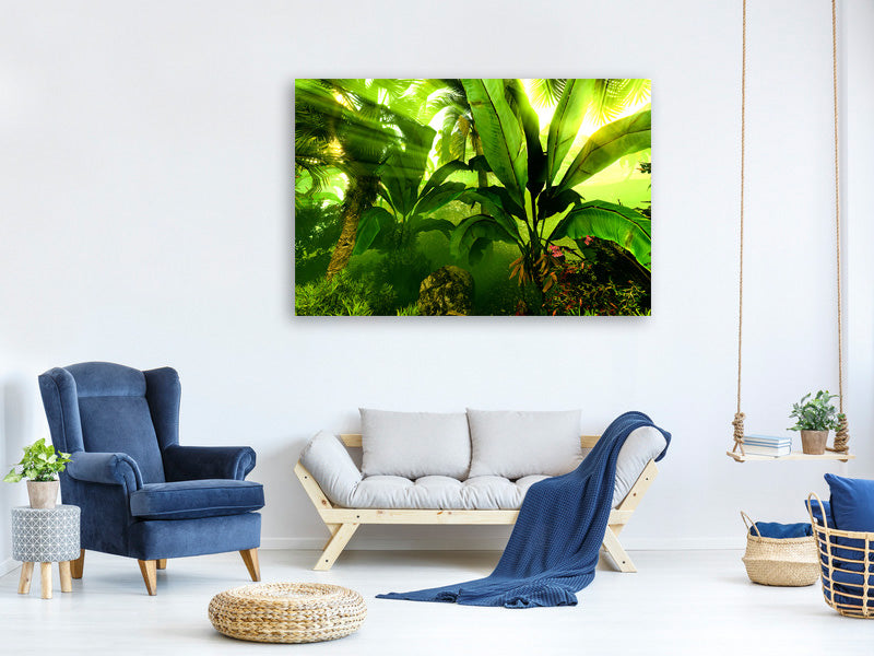 panoramic-3-piece-canvas-print-sunrise-in-the-rainforest