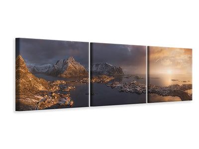 modern-4-piece-canvas-print-sunrise-over-reine