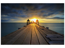 modern-4-piece-canvas-print-sunset-at-the-wooden-bridge