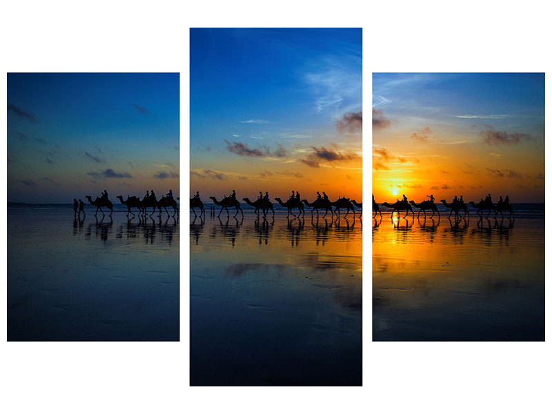 4-piece-canvas-print-sunset-camel-ride