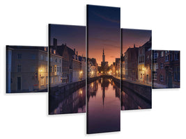 panoramic-canvas-print-sunset-in-brugge
