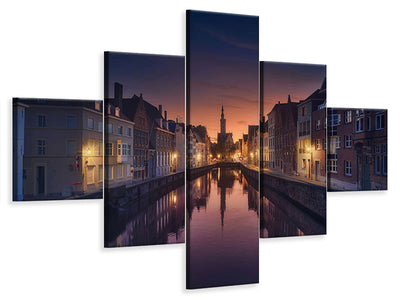 modern-3-piece-canvas-print-sunset-in-brugge