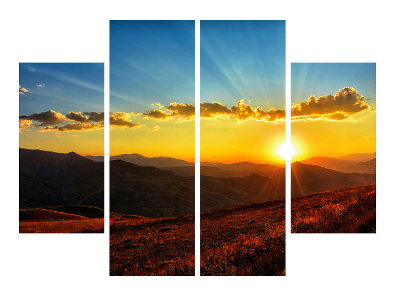 5-piece-canvas-print-sunset-in-the-world-of-mountains