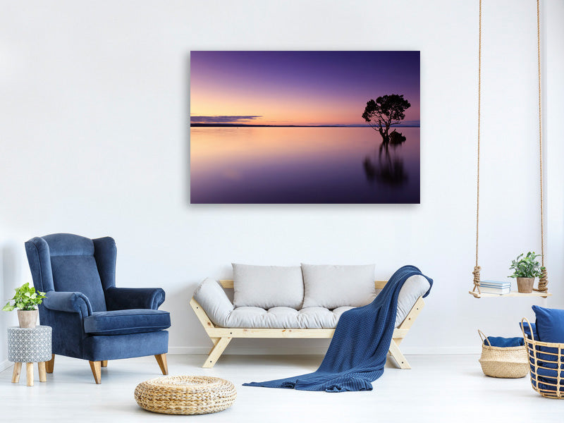 panoramic-3-piece-canvas-print-sunset-on-the-tree-in-the-water