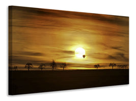 panoramic-3-piece-canvas-print-sunset-with-hot-air-balloon