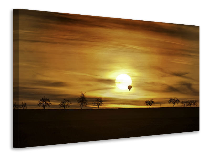 5-piece-canvas-print-sunset-with-hot-air-balloon