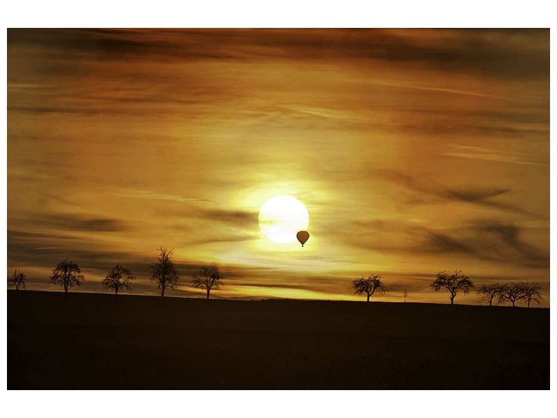 panoramic-3-piece-canvas-print-sunset-with-hot-air-balloon