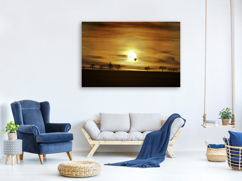 modern-4-piece-canvas-print-sunset-with-hot-air-balloon