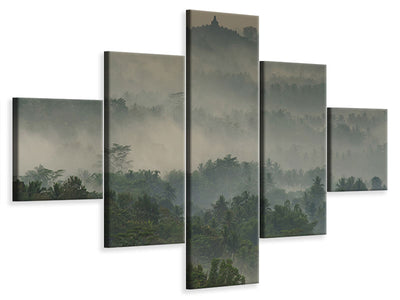 4-piece-canvas-print-temple-in-the-mist