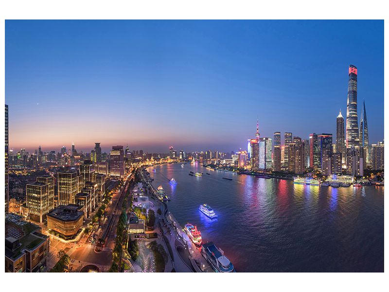 modern-3-piece-canvas-print-the-blue-hour-in-shanghai