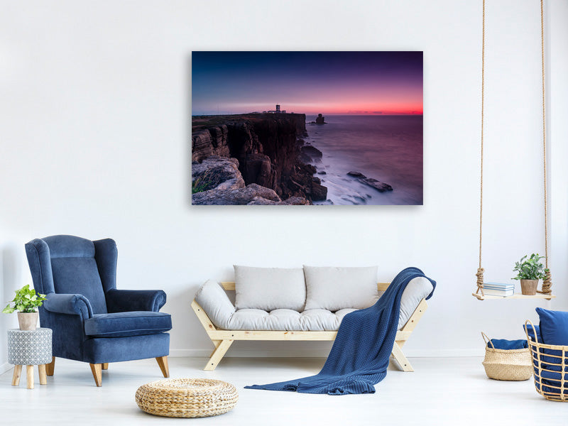 3-piece-canvas-print-the-lighthouse-at-dusk