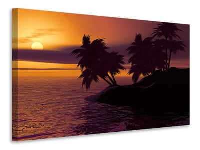 3-piece-canvas-print-the-lonely-island-in-the-sunset