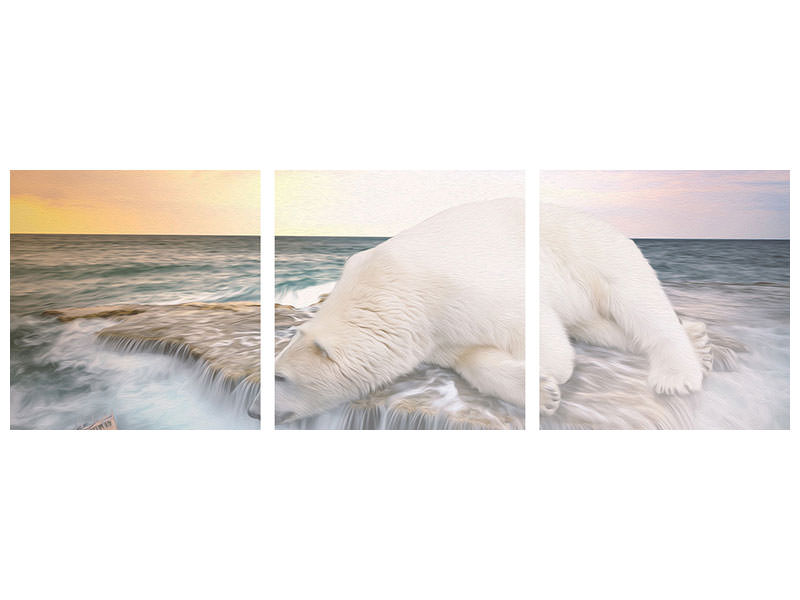 3-piece-canvas-print-the-polar-bear-and-the-sea