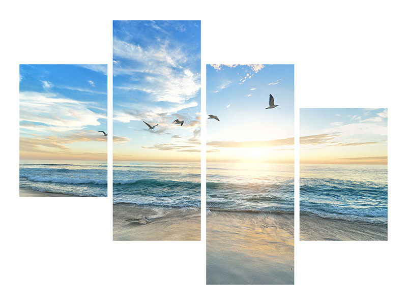 panoramic-3-piece-canvas-print-the-seagulls-and-the-sea-at-sunrise