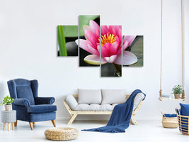 5-piece-canvas-print-the-water-lily-in-pink