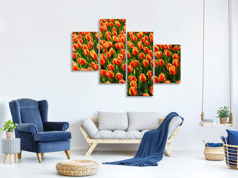 4-piece-canvas-print-tulip-field-in-orange