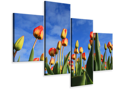 panoramic-3-piece-canvas-print-tulips-tower-to-the-sky