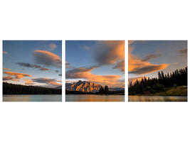 3-piece-canvas-print-two-jack-lake-sunset