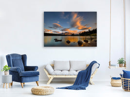 3-piece-canvas-print-two-jack-lake-sunset