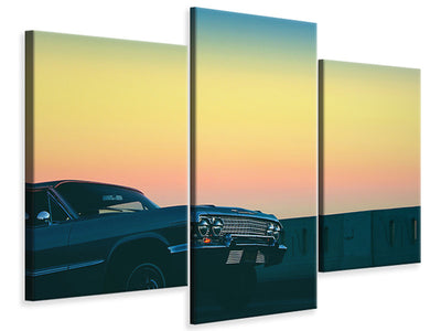 5-piece-canvas-print-vintage-car-in-the-evening-light