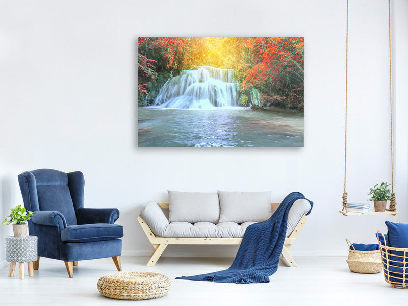 panoramic-3-piece-canvas-print-waterfall-in-light