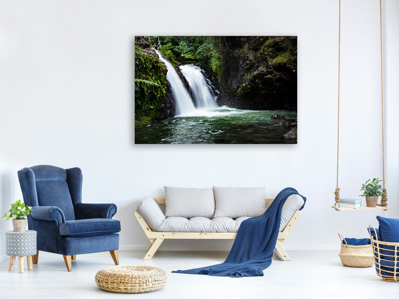 4-piece-canvas-print-waterfall-in-the-evening-light