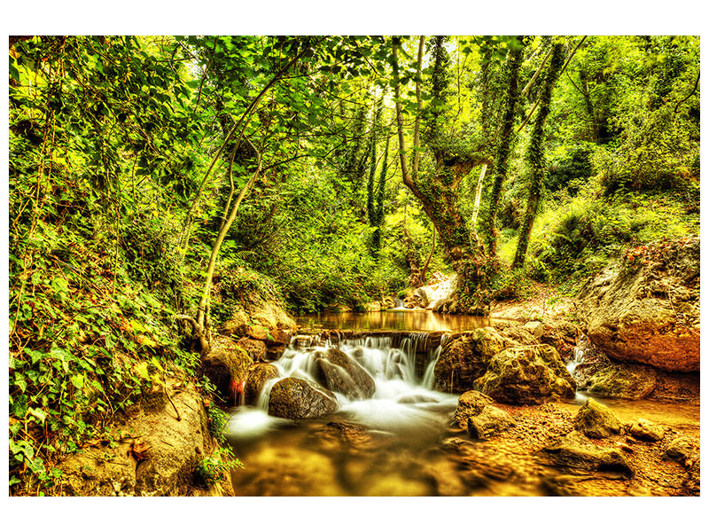 4-piece-canvas-print-waterfall-in-the-forest
