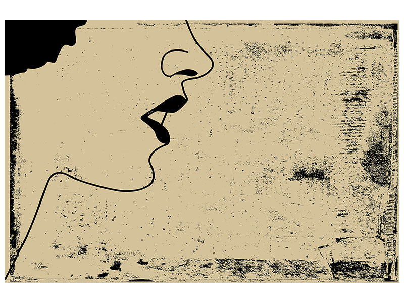panoramic-3-piece-canvas-print-woman-portrait-in-grunge-style