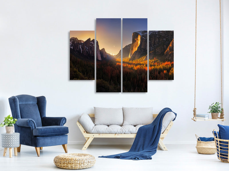 modern-4-piece-canvas-print-yosemite-firefall