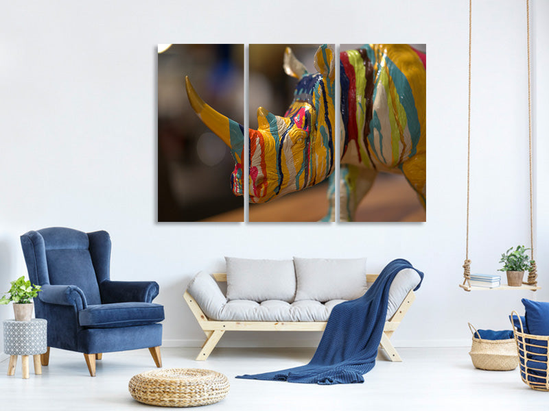 3-piece-canvas-print-colorful-rino