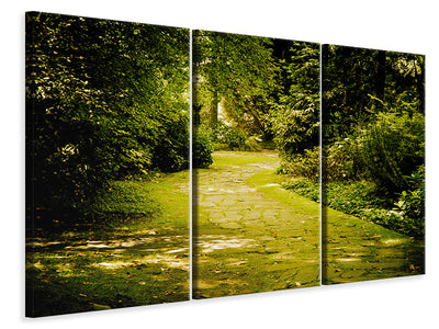 3-piece-canvas-print-moss-covered-path