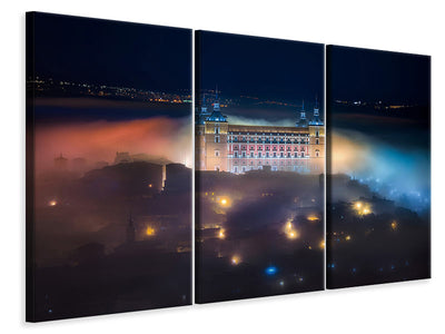 3-piece-canvas-print-mystic-foggy-night-in-toledo-city