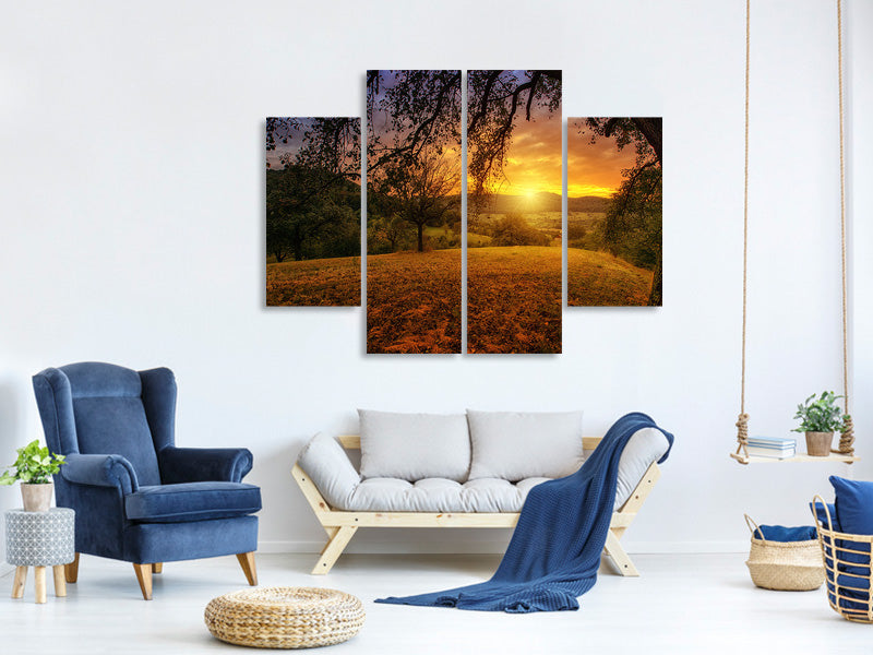4-piece-canvas-print-a-landscape-in-the-sunset