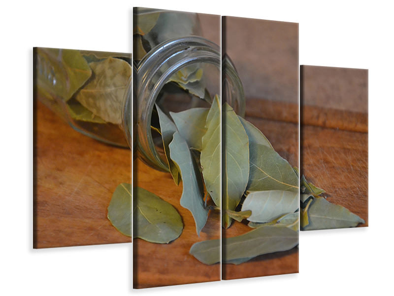 4-piece-canvas-print-bay-leaves